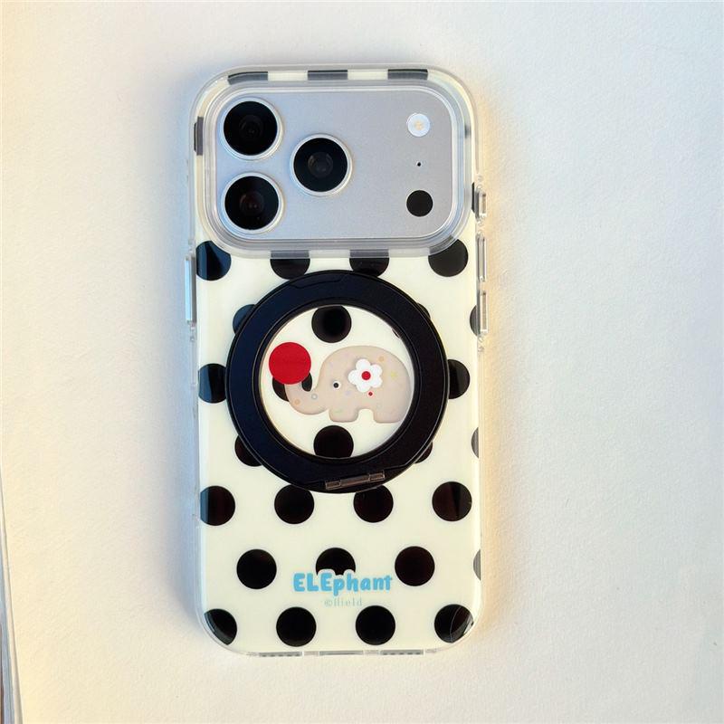 

Polka Dot Red Nose Elephant Phone Case, Compatible with Apple 17 Pro Max, iPhone 16/p, Drop-proof Protective Cover. iPhone 15
