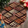 2D Flat, 1pc, a Christmas Tree Skirt with a 2D Flat-printed Design Featuring Interwoven Brown, Purple, and White Squares. Suitable for Christmas Trees