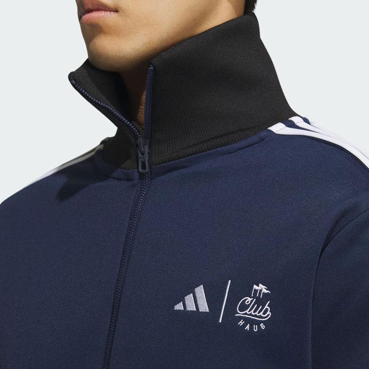 Adidas X Clubhaus Collaboration Track Jacket Three Stripes Color Block Letter Embroidery Golf Retro Jacket Men Jacket Navy-Blue IT6869