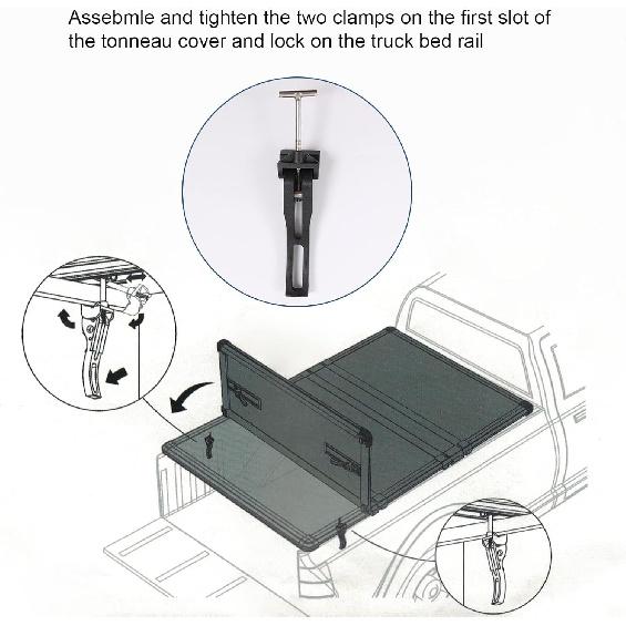 Truck Tonneau Cover Replacement And Accessories Part Kit For Hard Tri-Fold & Quad-Fold Truck Bed Cover Include Nut, T-Bolt And Tonneau Cover Clamp,