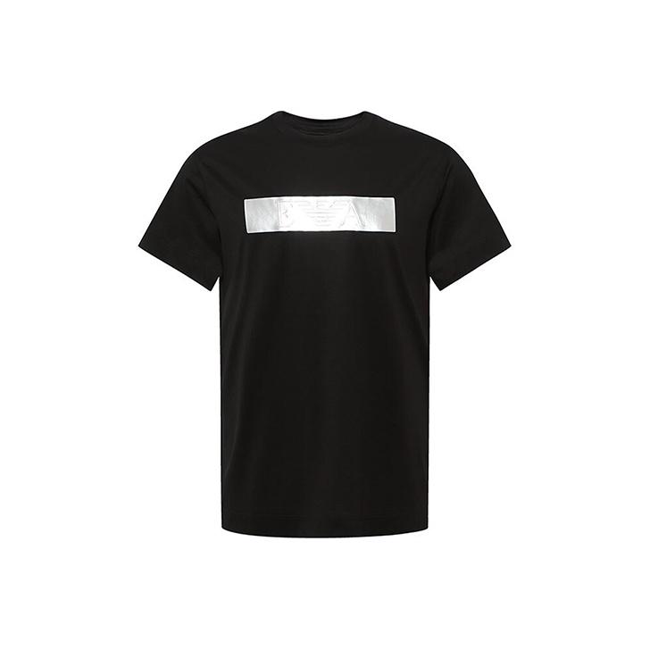 Emporio Armani Логотип Повседневная футболка с коротким рукавом Мужские топы Черный 3K1TQ0-1JUVZ-0999 S