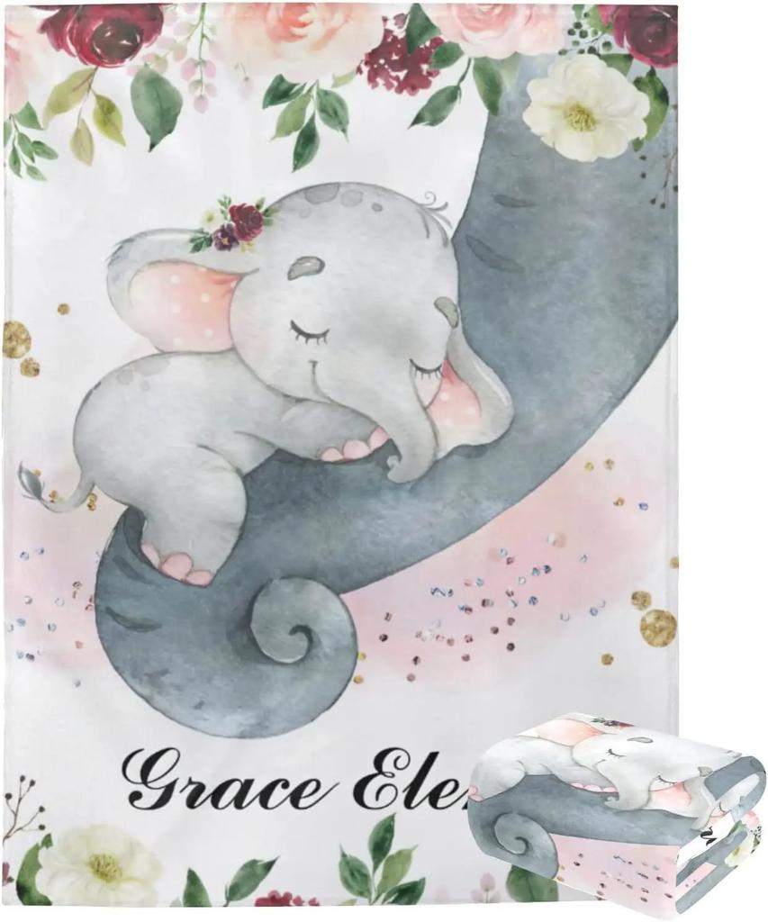Plush and Flange Personalized Blanket Girl Boy Gift Super Newborn Blanket Air Conditioning Blanket