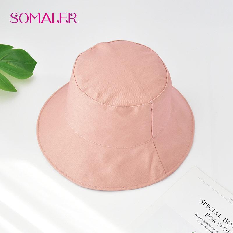 SOMALER Frauen Sommer Eimer Hüte doppelseitige Baumwolle Sonnenhut Strand Kappen Für Frauen Dome Hip Hop Reise Fischer Kappe