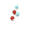 1 Paar kreative niedliche Kugel-Ohrringe mit natürlichem Edelstein, europäischer und amerikanischer Stil, Ohrstecker, Achat, blauer Türkis, Ohrstecker für Damen, Schmuck, 8 mm