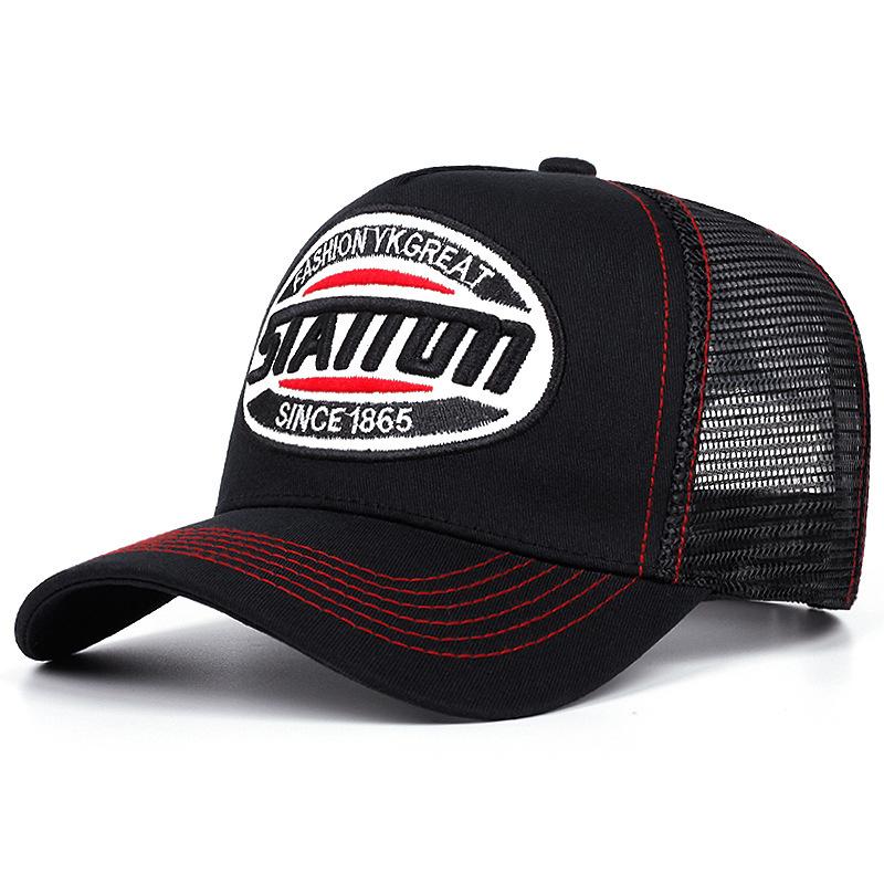 New Style Unisex Baseball Cap Classic STATION Letter Pattern Mesh Cap Men and Women Breathable Streetwear Summer Trucker Hat