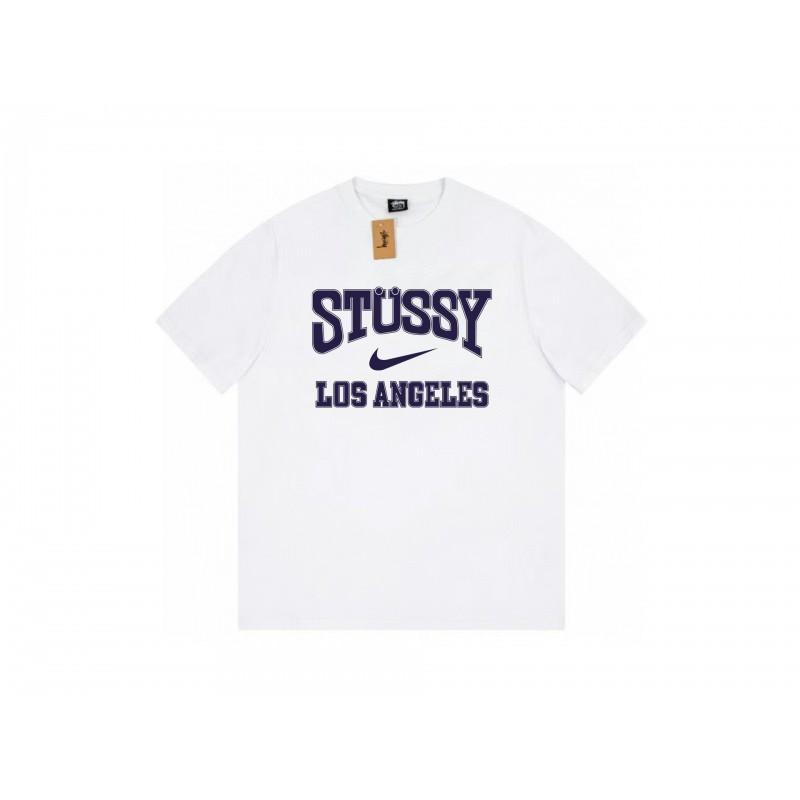 Stussy Short Sleeve T-Shirt Teens Loose Fit 270g Cotton Round Neck Casual Wear