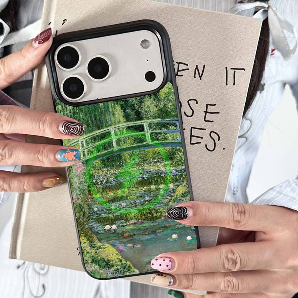 Claude Monet Impressionism Painter For Magsafe Wireless Charge Case For iPhone 17 16 15 14 13 12 11 15 Pro Max Magnetic Cover