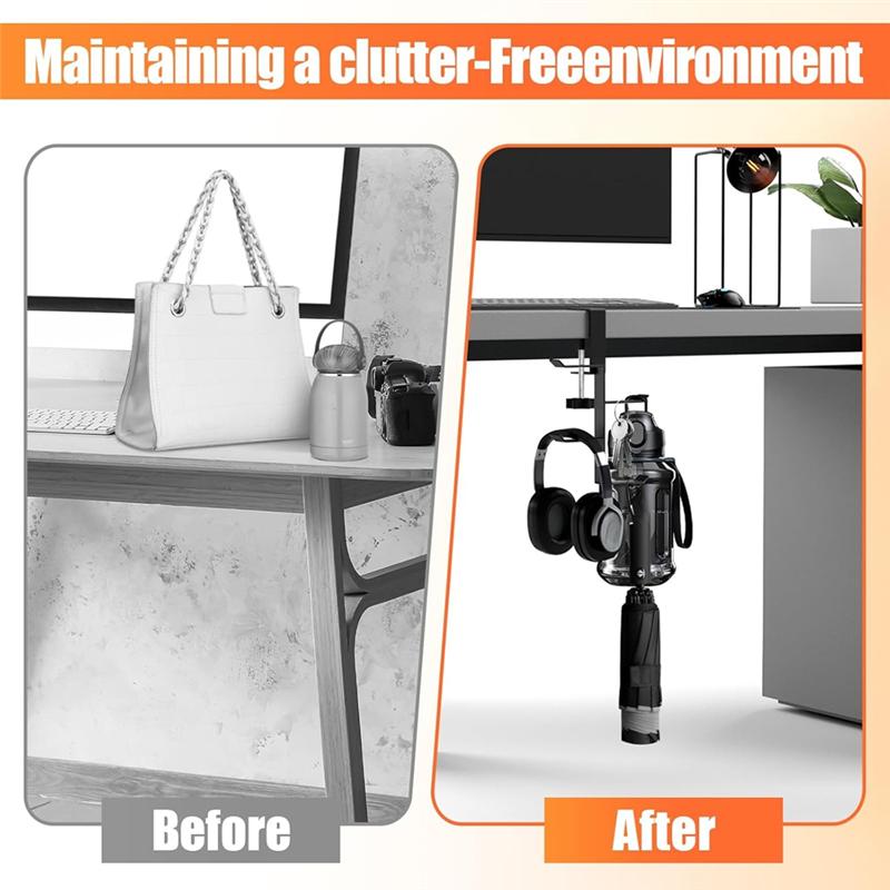 

A34R Desk Hook Nder Desk Handbag Hanger Purse Hook For Table,For Desk Mount Adjustable Can Hook Bags, Umbrellas