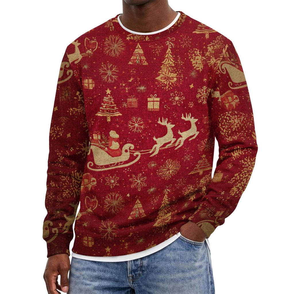 Sudadera de cuello redondo navideña para hombre