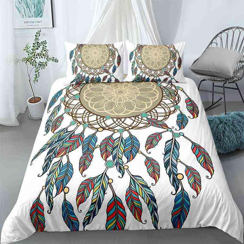 Dreamcatcher Duvet Cover Set King Size Boho Dream Catcher Bedding Set Microfiber Bohemian Style Comforter Cover For Girls Women