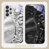 Leopard Print Diamond For Samsung Galaxy S23 U Ltra 24 Plus S20 21 FE S25 Ultra A70 A72 73 51 52 53 Tempered Glass Phone Case