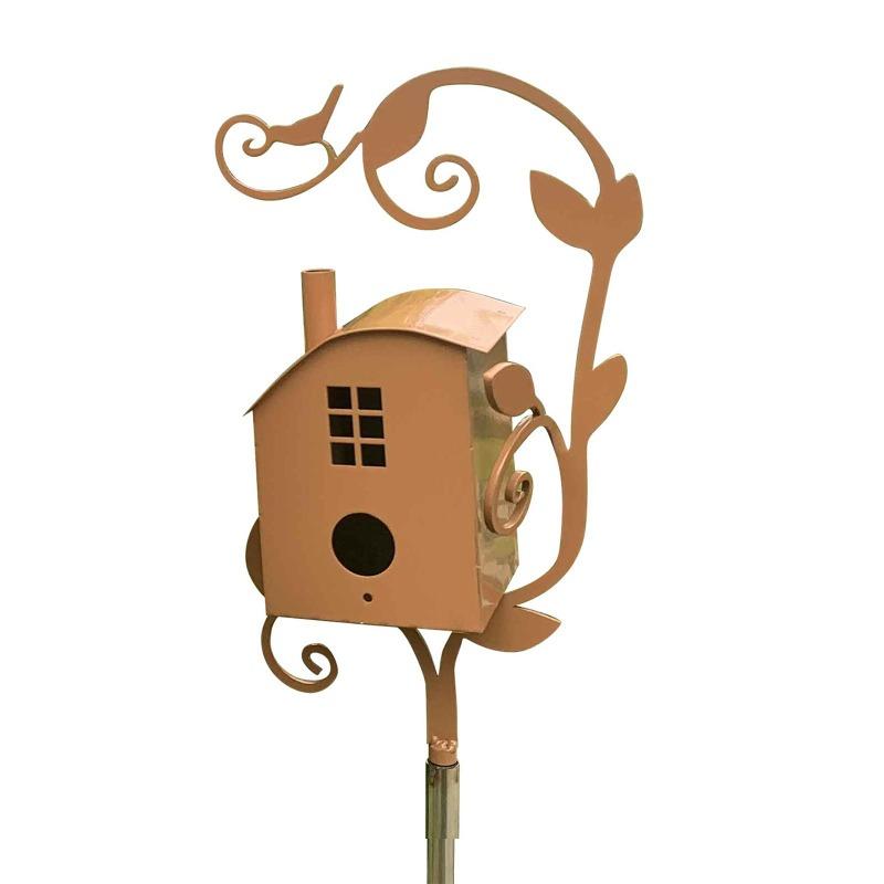 Metal Art Pole for Outdoor Birdhouse Garden Support