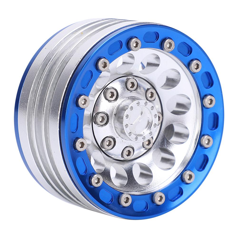 4pcs Metal Wheel Hub RC Car A Essories Fit for 1Celsius10 RC Crawler 1.9 Inch(Red Black )
