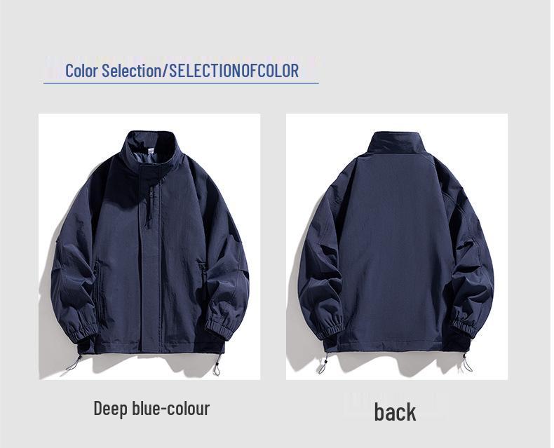 Men's Retro Bad Boy Loose Fit Stand Collar Windbreaker - Spring 2026 Outdoor Mountain Style Jacket