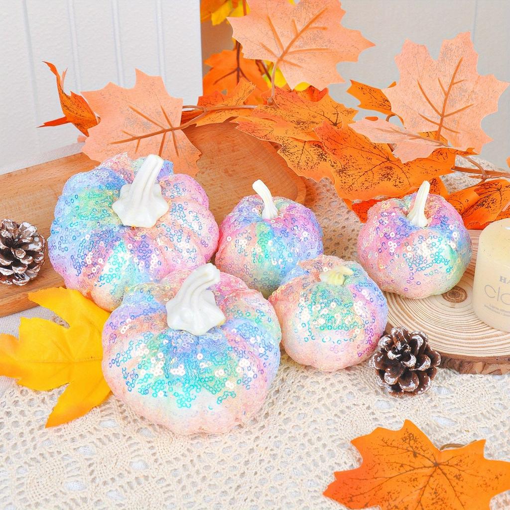5PCS Artificial SequinsRealistic Foam Fake Vegetables Are Suitable For Halloween Fireplace Table Decoration