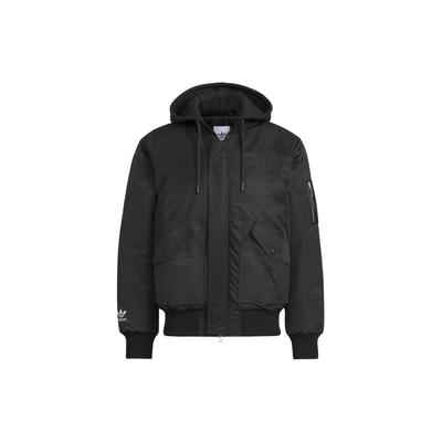 adidas Originals Printed Zip-Up Hooded Jacket Unisex Tops Black IX4232