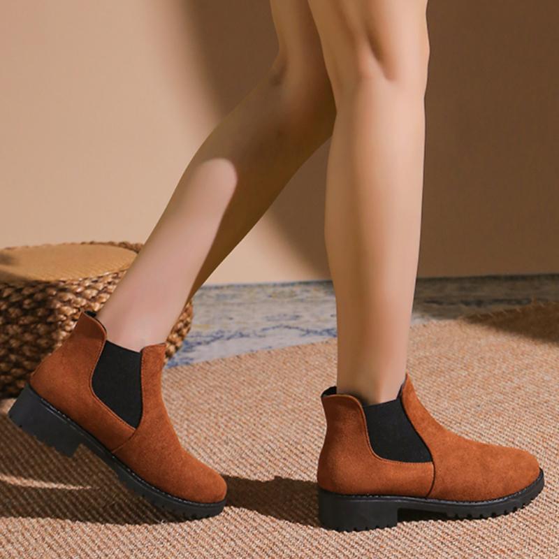 Fashion Snow Ankle Boots Woman Shoes Suede Flats Casual Shoes 2024 Winter Fashion New Walking Goth Boots Cozy Trend Dress Shoes Women