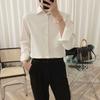Korean Style Men's Black Long Sleeve Shirt – Trendy Handsome Jacket & Casual White Shirt for Spring/Autumn
