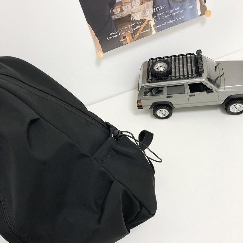 Simple Nylon Backpack for Students Large Capacity School Bag for High School College