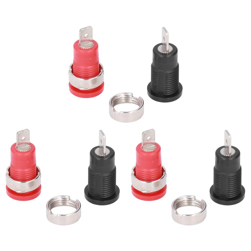 10Pairs 4mm Banana Socket Safe Return Type Red Black Nickel Plated Banana Socket for Electronic Indu
