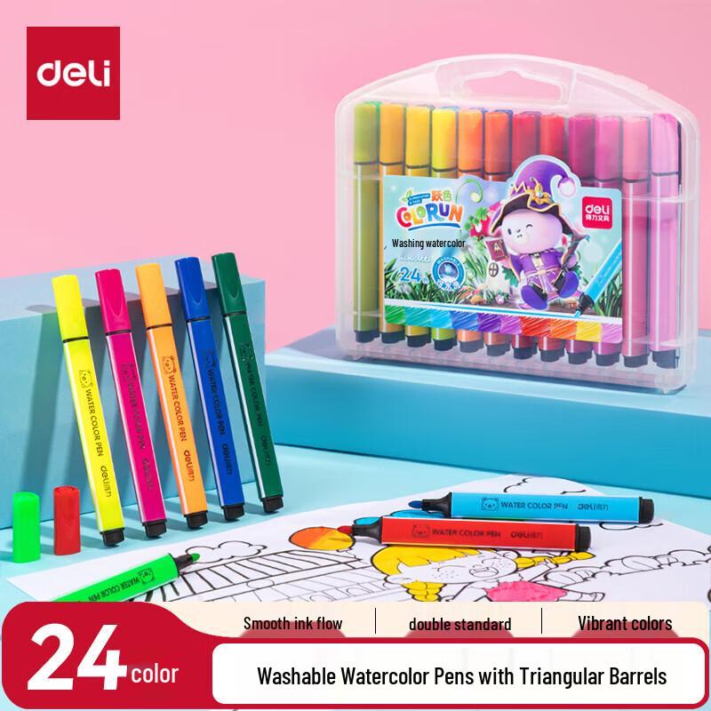 Deli 70722 Cartoon Triangular Watercolor Marker Set
