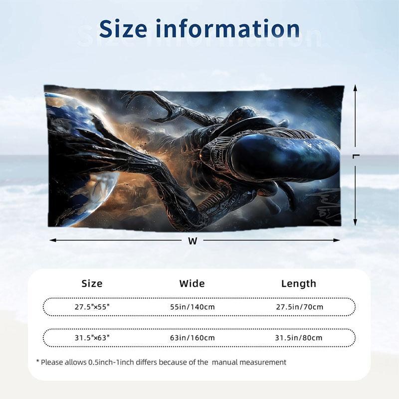 Large Beach Towel Quick Dry Absorbent Towel For Beach IndoorAlien Xenomorph