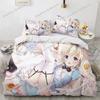 3D Print Kawaii Anime Sexy Girl Bedding Set Duvet Cover Bed Set Quilt Cover Pillowcase Comforter King Queen Size Boys Adult9639