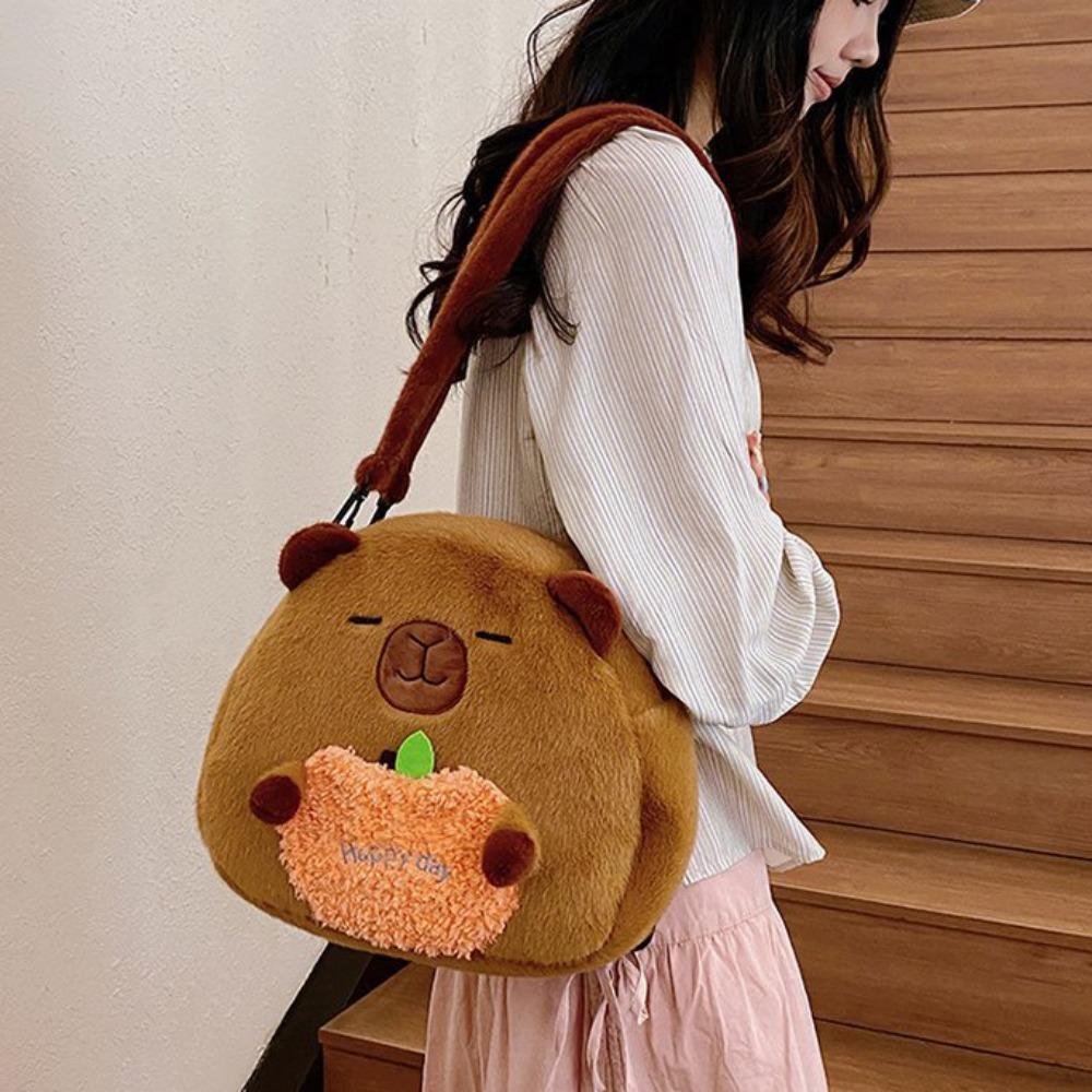 Stuffed Capyabra Plush Bag Plush Cartoon Doll Bag Children's Gift Capyabra Backpack  Gifts