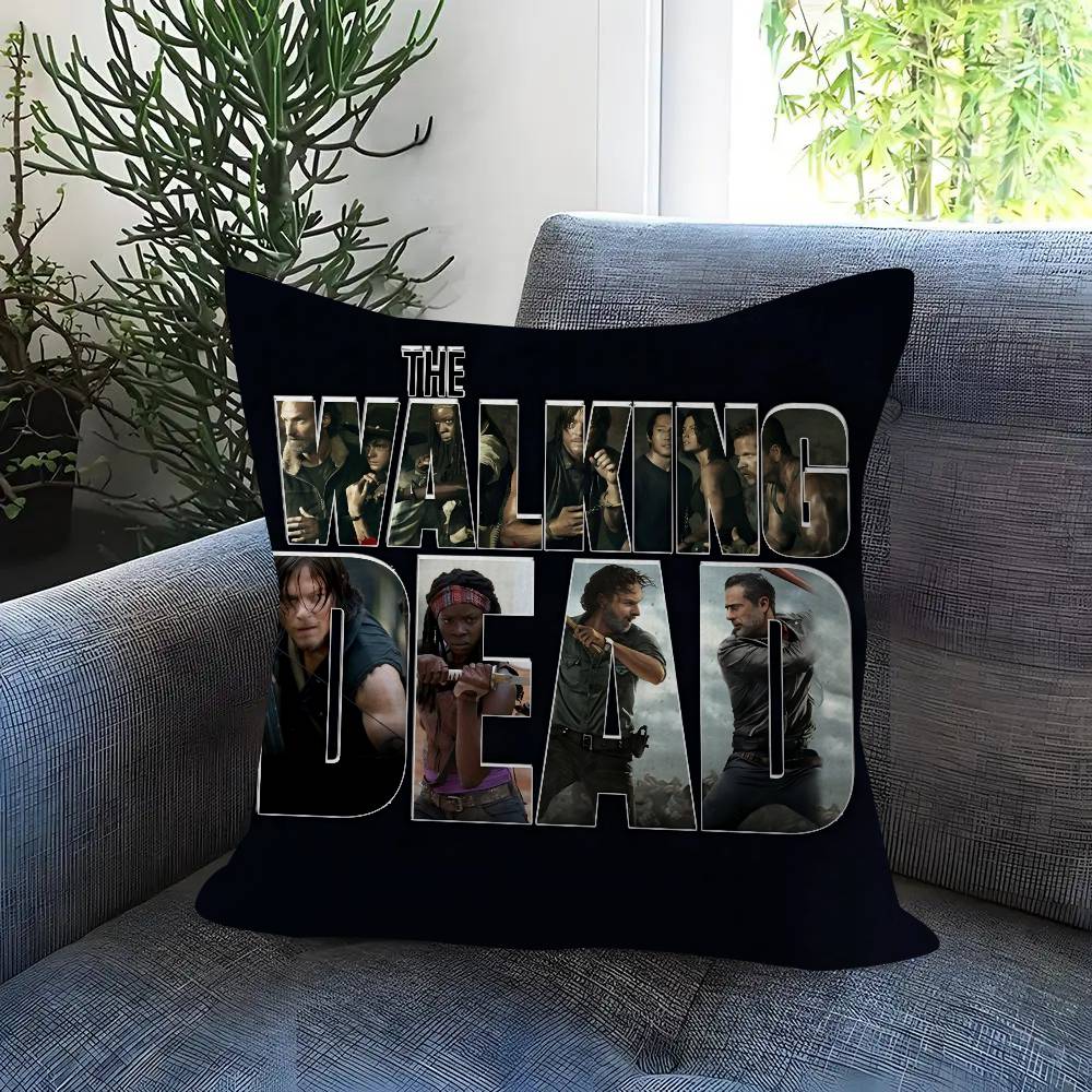 Games T-The Walking Dead Double-Sided Printed Pillow Cover Short Plush Suitable Living Rooms Bedrooms Sofas Throw Cushion Cover