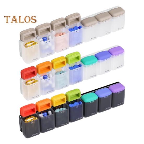 Weekly Pill Organizer with Magnet 7-Day 1 Time Daily Reminder Medicine Dispenser Portable Pill Container Holder Large Capacity Medicine Box