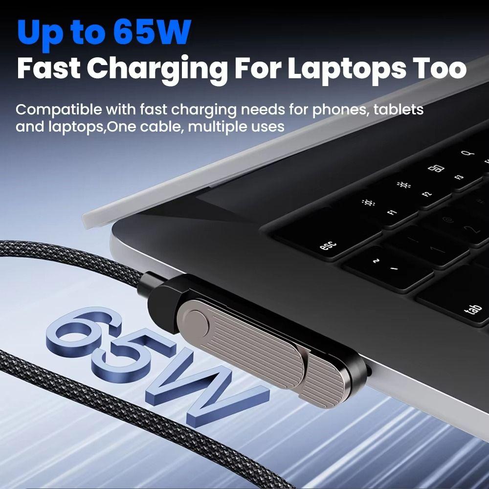 Rotatable Holder 65W USB C Cable Fast Charging PD Fast Charging Cable Phone Support