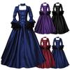 Elegant 2020wish Medieval Lace Patchwork Bell Sleeve Long Dress For Vintage Style