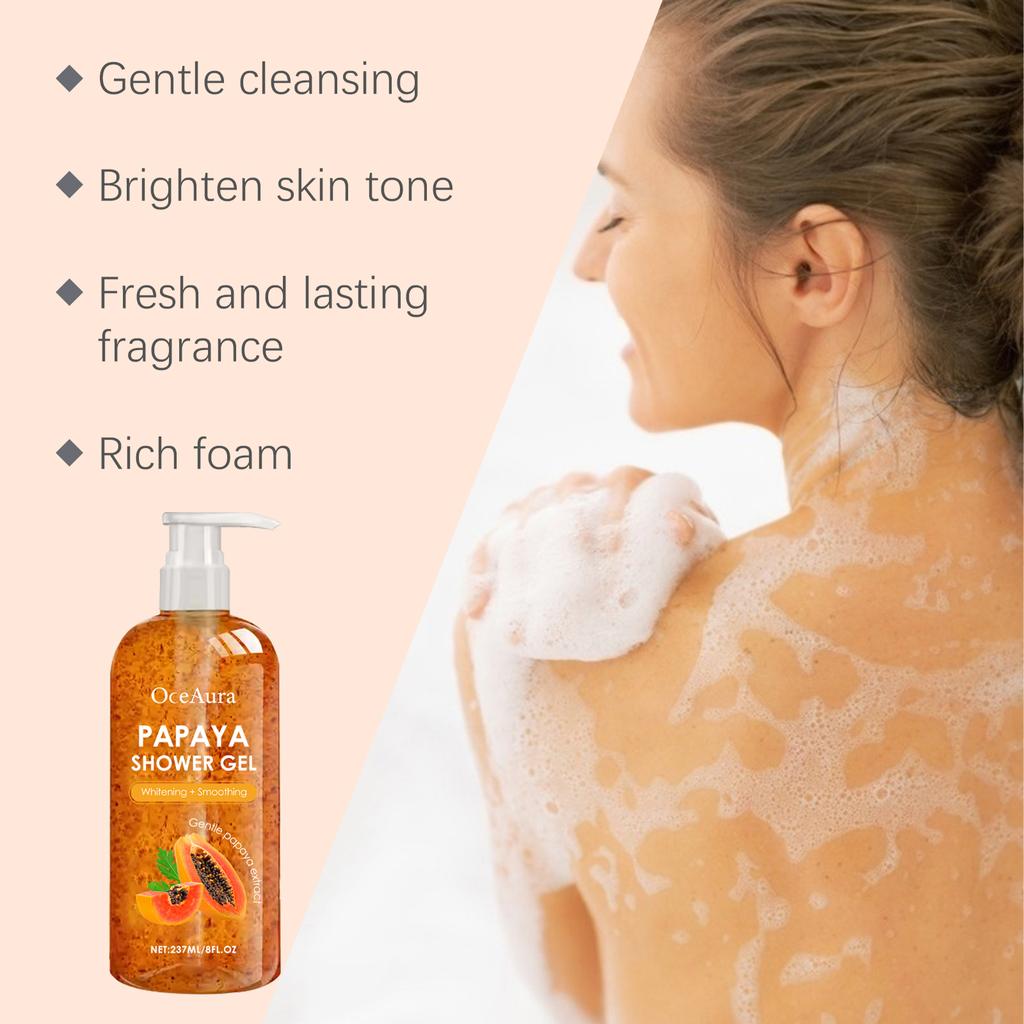 OceAura Gel douche embellisseur de peau Type parfum Huile rafraîchissante contrôle du sébum Parfum longue durée Hydratant pour le corps