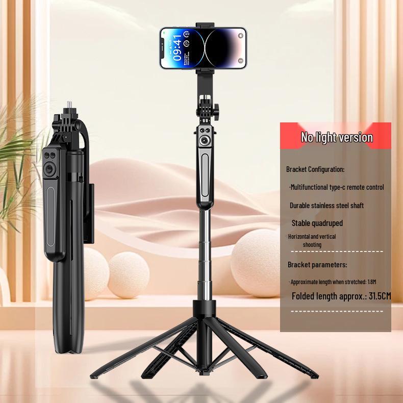 Multi-Functional Bluetooth Selfie Stick with Anti-Shake, Retractable Stand, and Portable Live Streaming Feature