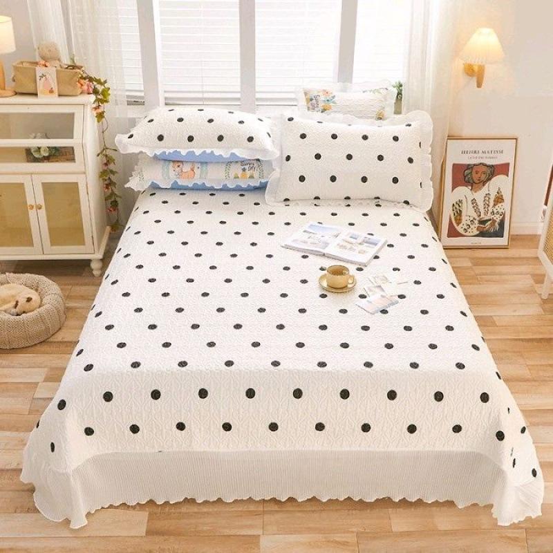 New Pure Cotton Environmental Protection Digital Printing Flower Fairy Women's Lace Large Lace Bed Cover Three-Piece Set Four-Piece Set