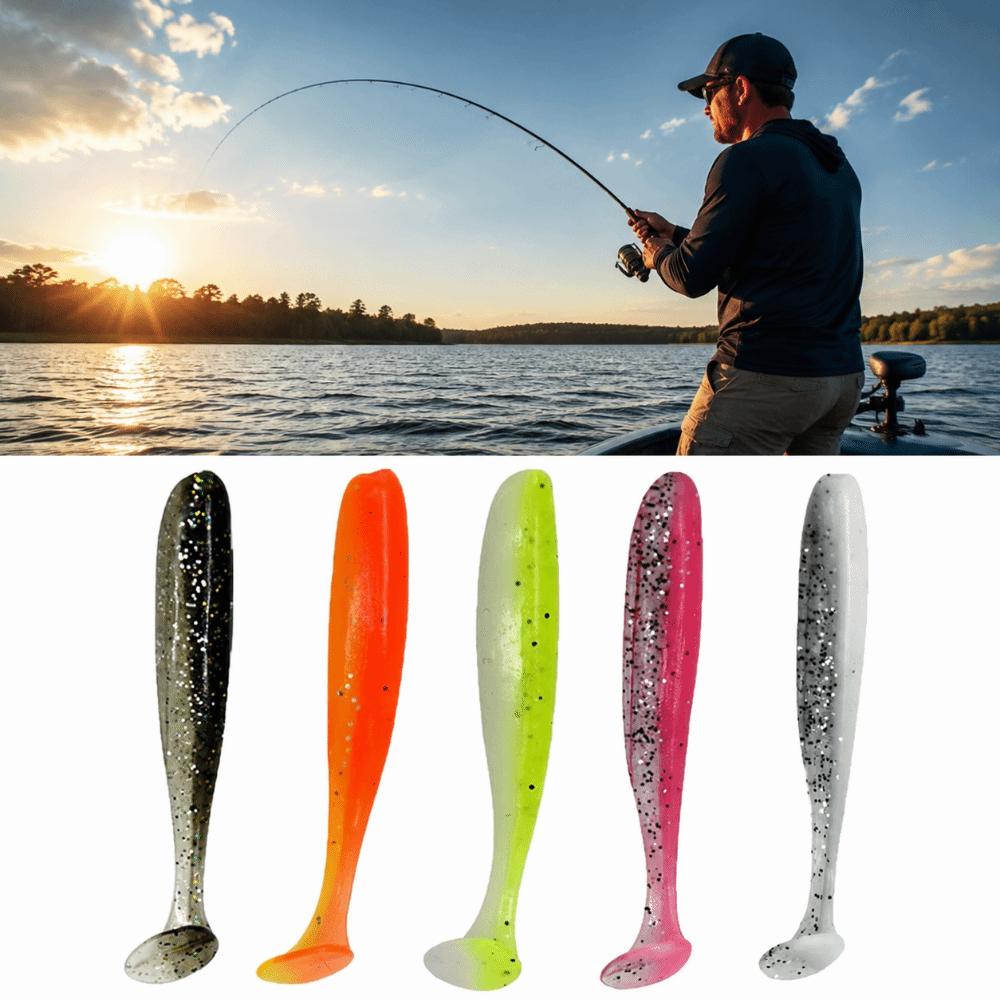 100PCS PVC Swim Bait 7cm 9cm Fishing Lures Durable Paddle Tail Swimbaits Saltwater Fishing