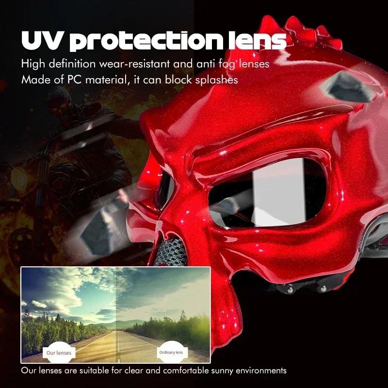 Stylish DOT/ECE Certified Skeleton Motorcycle Half Helmet - Lightweight & Breathable Bike Helmet for Men & Women, Skull Design,
