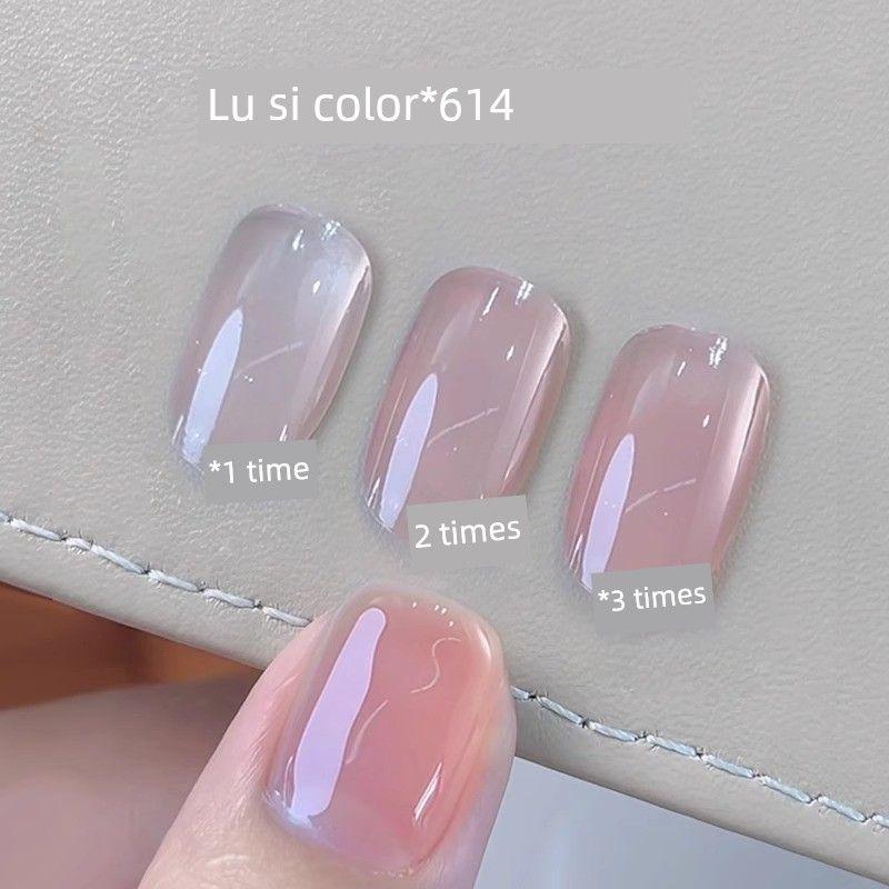 

Lazy Person s Three-In-One Cat Eye Nail Polish Gel 2026 New Model Dazzling Nude Pink Glass Bead Cat Eye Nail Art Set Ganlu Temple 614