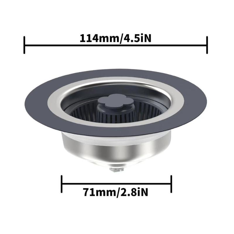 Convenient Sink Basket Filter Quick Clean Sinks Drain Filter Popups Not-Clogging Sink Strainers Basket Filter 114mm