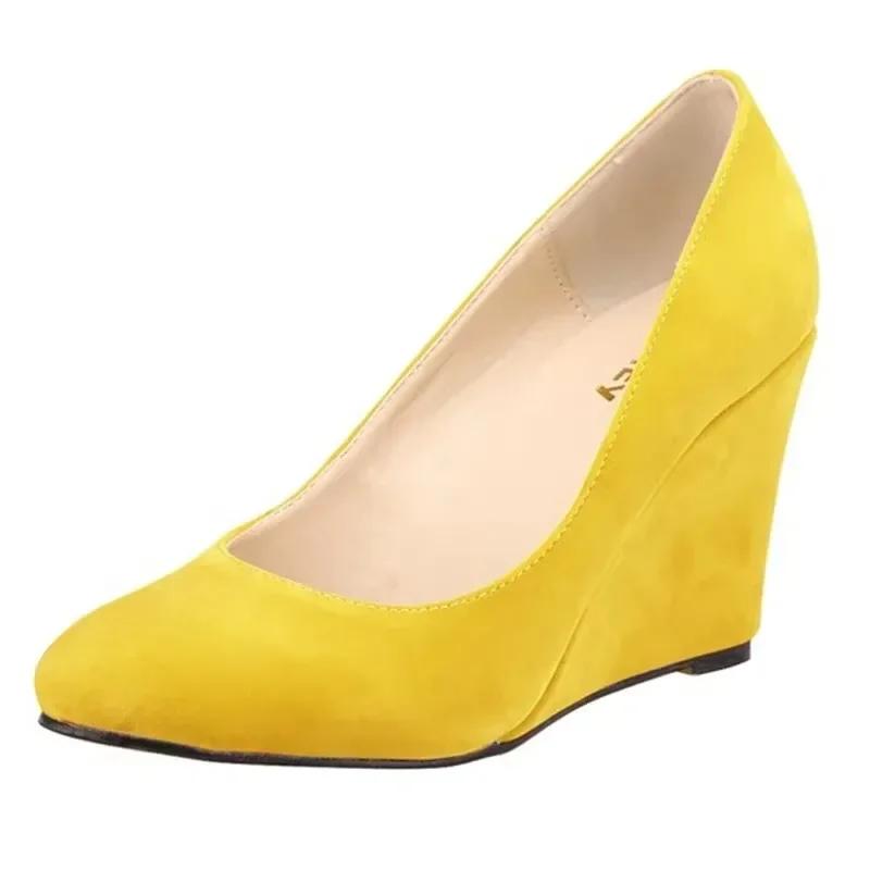 Damskor Kilklackar Vår Höst Klassiska Sexiga Spetsiga Tår Platå Höga Klackar Pumps Svart Kontorsdam Partyklänning Bröllopssko