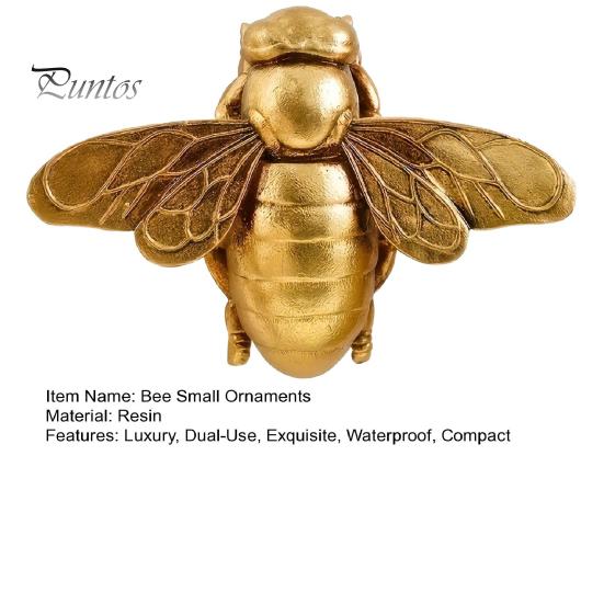 Decorative Bee Figurines for Home Vintage Gilded Resin Figurine, Lifelike 3D Insect Sculpture with Built-In Wall Small Gold Statue Hook, Light Luxury