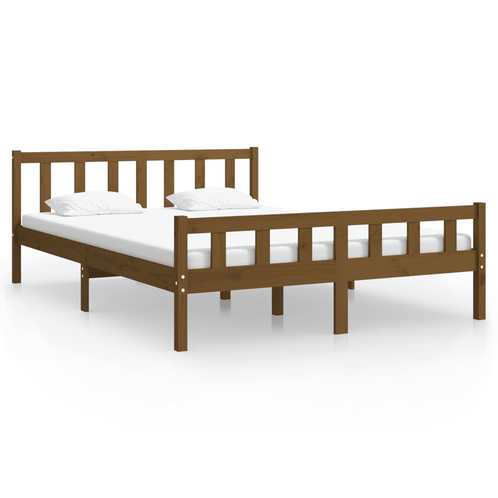 Solid Wood Bed Honey Brown 120x200 Cm