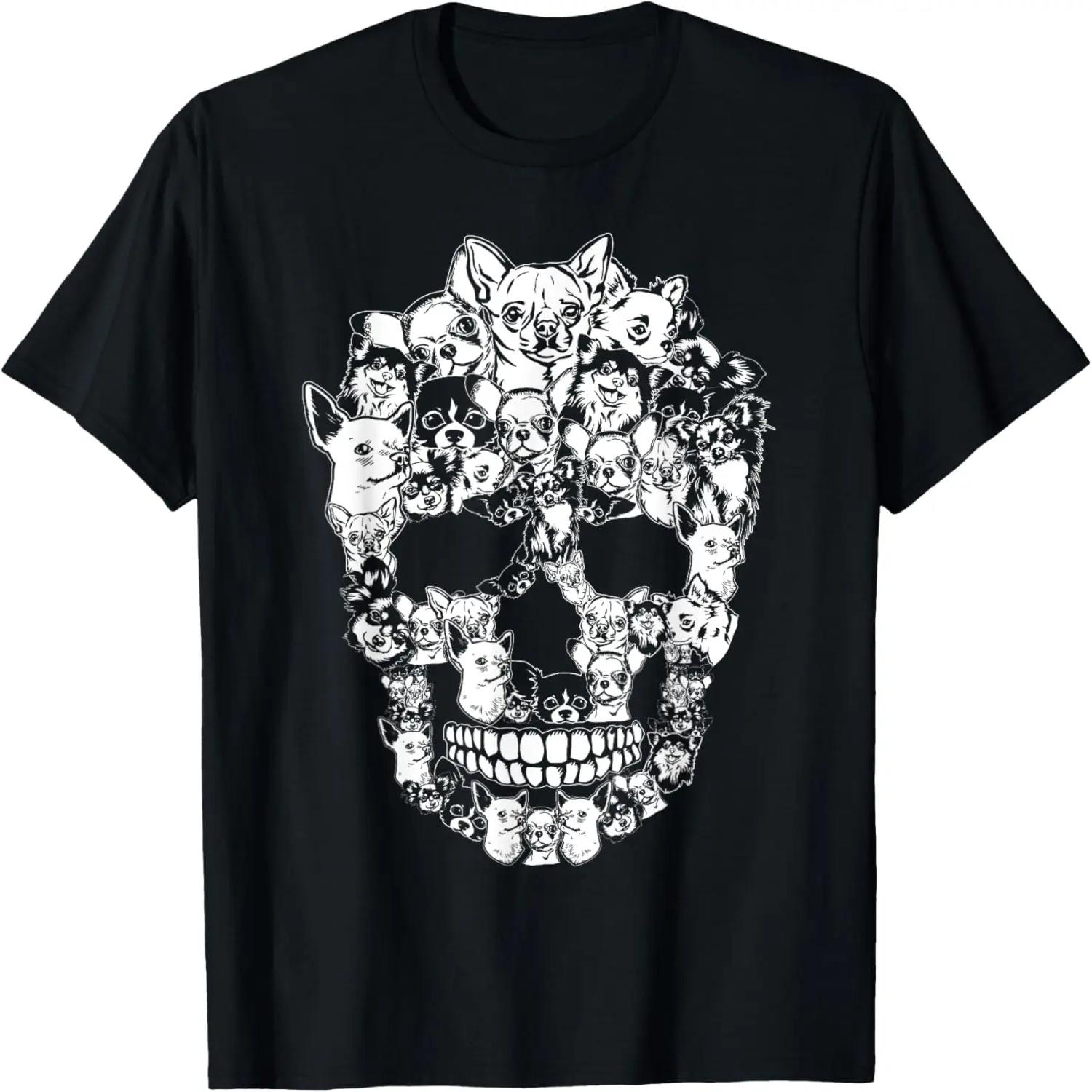 Chihuahua Dog Graphic Halloween Skull Costumes T-Shirt S