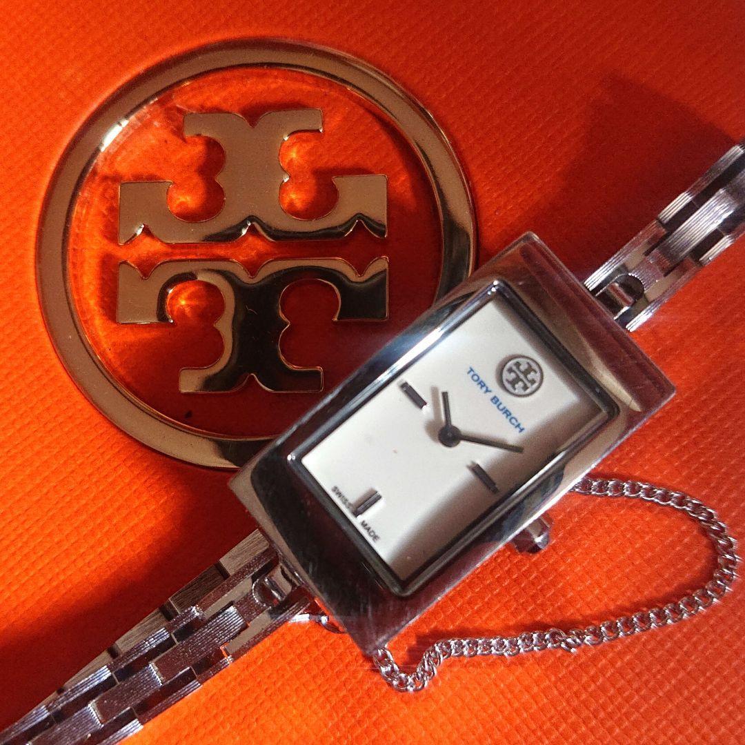 Used Tory Burch Rectango Silver Watch Women s