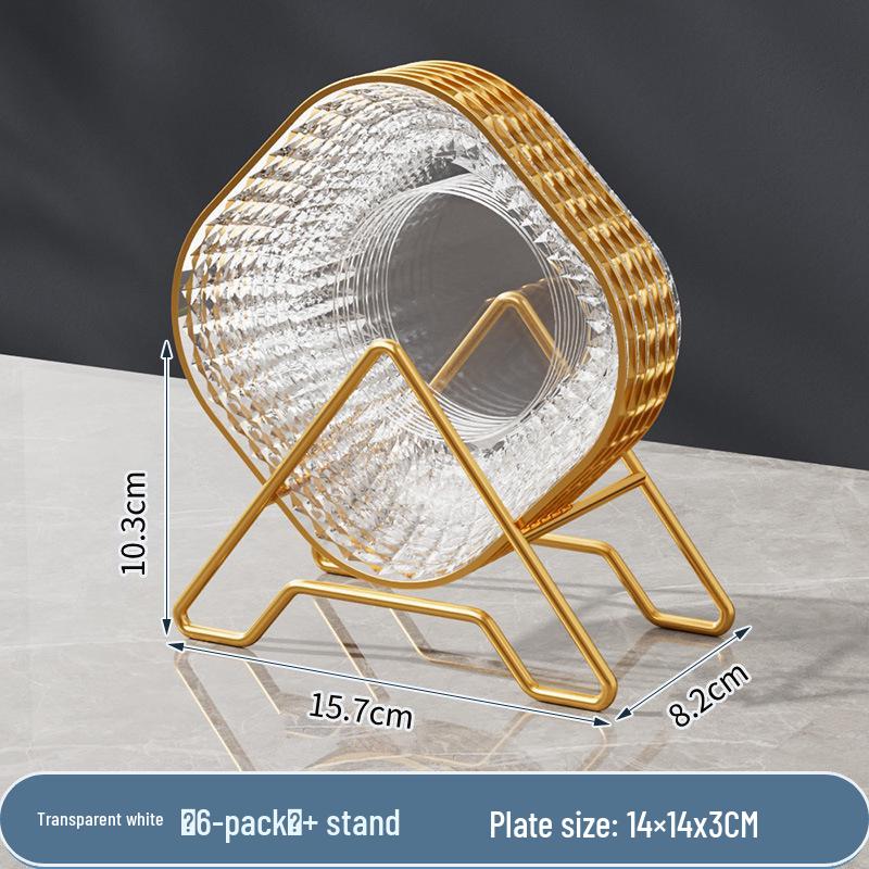 Transparent Gold Rim Fish Bone Dish Holder Set, Easy To Clean, Multipurpose for Living Room