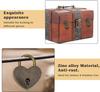 2er-Set Antik-Bronze Riegelverschluss 27 x 30 mm Riegelverschluss Mini-Boxscharniere und Liebesschlösser mit Schlüsseln Dekorative Schloss schnalle mit Schrauben für Schmuck Woo