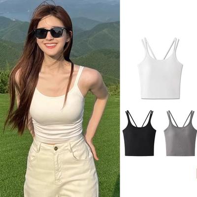 Elegance Stylish Vest H347 White Camisole Undershirt Female Summer Outside Wear with Bra Pads Beauty Back Bustier One Inside Ride Bottoming Tops
