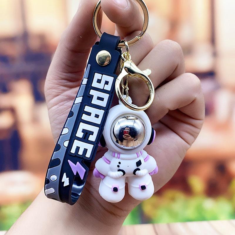Cartoon Colorful Astronaut Keychain Pendant Ins Couple Car Schoolbag Pendant Doll Silicone Pendant