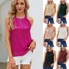 Sommer Neu Ärmellos Locker Pailletten Damen Hemden Mode Einfarbig Neckholder Elegant Party Lässig Bluse Damen Oberteile Street Schlanke Passform Einfaches Damen Hemd 26586