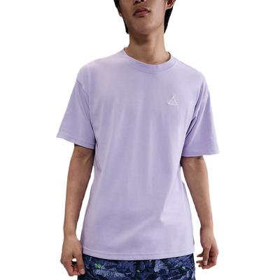 ACG Max 90 Comfortable Fashion Simple Versatile Solid Color Short Sleeve T-Shirt Men Tops Light-Purple HJ0799-515